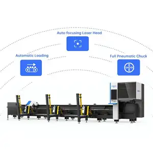 High quality professional laser cutter 6m length automatic metal steel pipe tube fiber laser cutting machine in australia