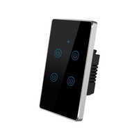 Interrupteur mural intelligent Tuya Zigbee standard US/AU, cadre en alliage d'aluminium, 1-2-3-4 voies, commande vocale via application, interrupteur intelligent pour éclairage
