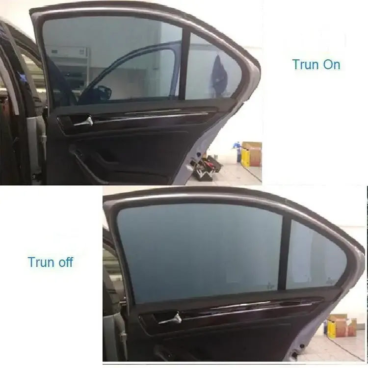 Custom Alta Qualidade Elétrica Inteligente Auto-adesivo Comutável preto inteligente vidro filme para a janela do carro matiz