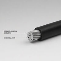 Câble d'alimentation en aluminium isolé en PVC noir, conducteur monobrin, câblage électrique pour la distribution d'énergie