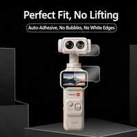 Ensemble de protection d'écran et de double objectif en verre trempé 9H pour Insta360 Luna, film protecteur d'appareil photo antichoc et anti-traces de doigts