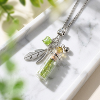 Pendentif décoratif en pierre de cristal naturelle pour aromathérapie, flacon d'huile, bouteille votive, collier, bijou