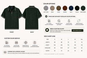 <span class=keywords><strong>Polo</strong></span> in Maglia con Zip Personalizzata per Uomo, a Righe Verticali Texturizzate, Manica Corta, Traspirante, Estiva, Casual, per Resort - Product Image 4