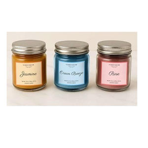 Wholesale Glass Jar Soy Wax <b>Candle</b> <b>Gift</b> <b>Set</b> with Aluminium Lids Custom Fragrance Pack for Home Decor Corporate <b>Gifts</b> - Product Image 3