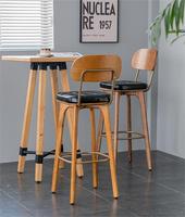 Tabourets de bar hauts rembourrés au design contemporain pour la cuisine, le bar et l'hôtel-Usage commercial en bois massif