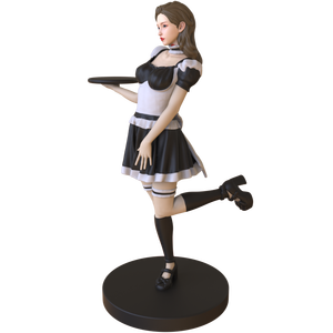 รูปปั้นพนักงานเสิร์ฟหญิงขนาดเท่าคนจริง ทำจากเรซิ่น รูปปั้นพนักงานเสิร์ฟแบบกำหนดเอง บัตเลอร์เสิร์ฟอาหาร สำหรับร้านอาหารและตกแต่งบ้าน - Product Image 2