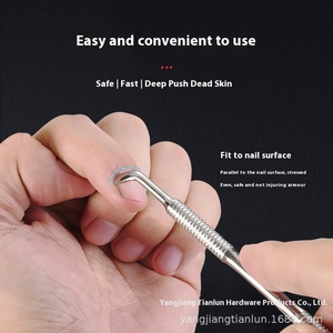 스팟 러시아 스타일 네일 큐티클 푸시 새로운 양단 말굽 트리밍 손 도구 스테인레스 베벨 표면 제거 죽은 - Product Image 5