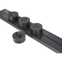Nouvelle Conception Prise Murale/de Table Pratique à 3 Sorties 13A en Alliage d'Aluminium Noir avec Ports USB-C Amovibles
