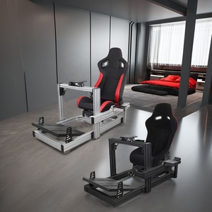 Simulateur profil aluminium volant personnalisé Cockpit simulateur de jeu de conduite superbe Cockpit avec vraie chaise course - Product Image 5