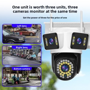 <span class=keywords><strong>Telecamera</strong></span> di Sicurezza a Tre Obiettivi e Tre Angoli di Visione, Wi-Fi, per Tavolo da Biliardo, <span class=keywords><strong>Esterna</strong></span>, Wireless HD, Intelligente, con Visione Notturna a Infrarossi, CCTV - Product Image 2