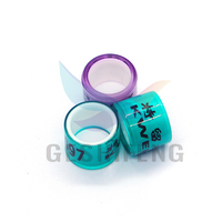 Faible MOQ GSF-PPPR 1207L Anneaux de pigeon en plastique intégral avec revêtement plastique Taille 10 mm Anneaux de pigeon personnalisés pour pinson canari
