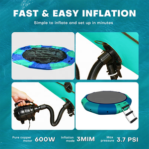 Trampolín Acuático Inflable 3M con Bomba Eléctrica y Escalera <span class=keywords><strong>de</strong></span> Cuerda - Product Image 3