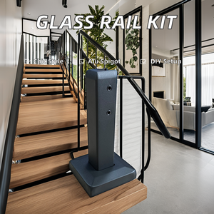 Sistema de barandilla de vidrio sin marco moderno, accesorios de espiga de acero y aluminio de 12mm de espesor, escaleras, balcones, barandillas, cubiertas para exteriores - Product Image 5