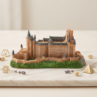 Miniature de château en polyrésine 3D sculptée à la main, modèle de bâtiment miniature, cadeau souvenir artisanal en résine personnalisé en usine