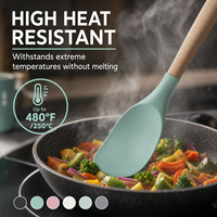 Ensemble de 19 ustensiles de cuisine en silicone résistants à la chaleur, sans BPA, spatule, fouet, pince, compatibles lave-vaisselle