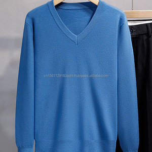 Suéter de Punto para Hombre, Estilo Urbano, Cuello en V, Manga Larga, para Otoño e Invierno - Product Image 3