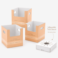 Support de bouquet pliable en carton ondulé personnalisé, boîte de livraison de fleurs pour bouquets floraux, plantes en pot, fleurs