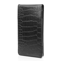 Artisanat populaire-homme Golf Score Card Crocodile Pattern Leather Golf Scorecard Holder Gift Set