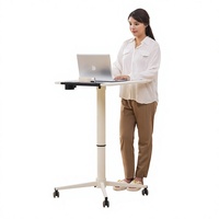 Bureau d'ordinateur portable réglable en hauteur, portable, pour la maison, à poser sur le lit ou le canapé, petit bureau carré de style debout