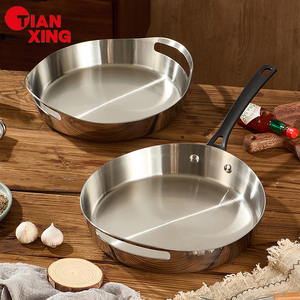 Kitchen Items 27cm Triply Stainless Steel <strong>Double</strong> Handle Baking Tray Steak Skillet Non Stick <strong>Frying</strong> <strong>Pan</strong> <strong>Grill</strong> <strong>Pan</strong> Saute Fry <strong>Pans</strong> - Product Image 1