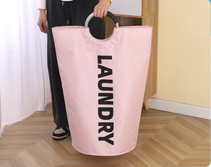 大型90Lアルミリングランドリーバスケットダブル生地パッド入り折りたたみ収納ハンパールーム用バスルーム折りたたみ式 - Product Image 5