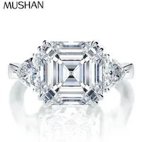 Bague de mariage MuShan en argent sterling 925 avec diamant Moissanite 5 carats, couleur D, niveau VVS1, certifiée GRA