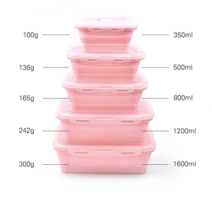 Hộp Đựng Thức Ăn Có Thể Gập Lại Được Có Nắp Đậy Kín An Toàn Cho Lò Vi Sóng Không Chứa BPA Bán Chạy Nhất Hộp Đựng Thức Ăn Bằng Silicon - Product Image 3