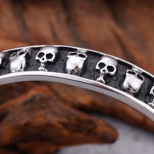 KALEN Stainless Steel Punk Skeleton Open Cuff <strong>Bangles</strong> <strong>Men</strong> - Product Image 5