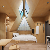 Kawagebo Kamp (KK) S310 31 ㎡   Casa Modular Prefabricada en Forma de A, Villa Triangular de Acero Ligero, Casa Pequeña Prefabricada Llave en Mano