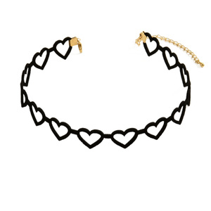 <b>Cross</b>-border dark-themed heart-shaped leather choker necklace/gothic neck <b>chain</b>/Lolita style necklace/collar for women - Product Image 5