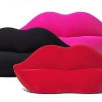Sofá de Tela con Forma de Labios Rojos GEDO Creative, Sofá Pequeño para Ahorrar Espacio en la Sala de Estar