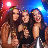 Bandeau couronne de fleurs à LED Bandeaux à fleurs pour accessoires de cheveux Mariage Plage Fête Anniversaire Cosplay Cadeaux