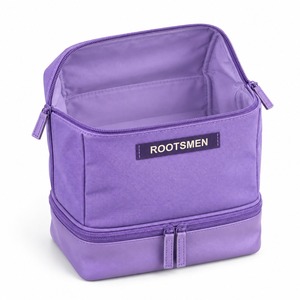 Trousse de Toilette Double Couche en Nylon Lavande 21x8x21cm avec Compartiment Inférieur et Double Fermeture Éclair, Sac de Voyage pour Articles de Toilette, Logo Personnalisé OEM ODM Faible MOQ - Product Image 4