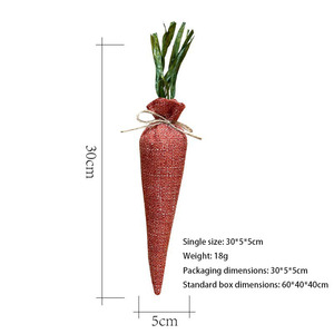 Nouvelles décorations de Pâques : Grandes carottes <span class=keywords><strong>en</strong></span> toile de jute, accessoires à carreaux pour la mise <span class=keywords><strong>en</strong></span> scène sur le thème de Pâques, plateau <span class=keywords><strong>et</strong></span> ornements suspendus - Product Image 2