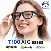 Gafas con Cámara IA de Fábrica, 8GB de Almacenamiento, Grabación de Fotos y Vídeos, Altavoces Duales, Asistente de Voz para Negocios al Aire Libre