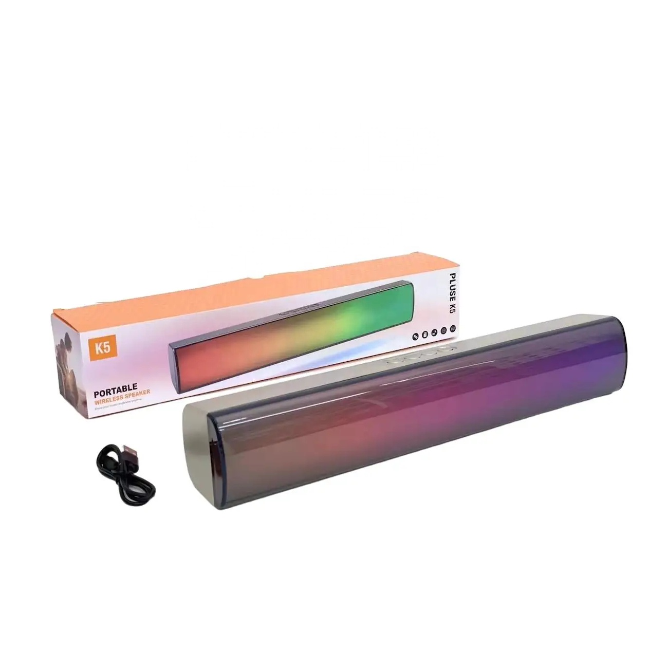 Taşınabilir Mini Bluetooth hoparlör süper bas etkisi RGB Spotify plastik TF kart/USB/AUX/Bluetooth bağlantısı PC soundbar'da MP3