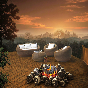 Sofás Modernos de Ratán <span class=keywords><strong>para</strong></span> Exteriores, Banco de Descanso con Sillones Tejidos, Juego de Sofás de Jardín con Cojines <span class=keywords><strong>para</strong></span> Sala de Estar, Patio, Hotel - Product Image 3