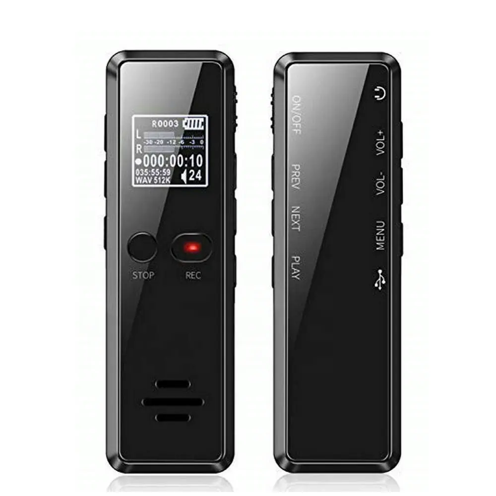 V90 Dictaphone HD Recording Double Microphone MP3 Player Voice Activated Recorder Noise Reduction Digital Voice Recorder
