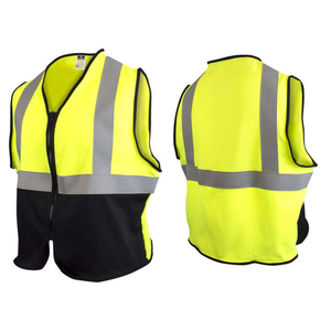 <span class=keywords><strong>Gilet</strong></span> <span class=keywords><strong>de</strong></span> sécurité en maille modacrylique ignifuge ANSI Classe 2 pour femmes, tissu respirant, design bicolore, bande réfléchissante segmentée, option logo - Product Image 3