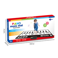 Kids Musical Piano Mat Floor Dance Mat Musical Toys with 20 Keys Piano Keyboard 8 Instrument Sounds Touch Play Mat Early Educati