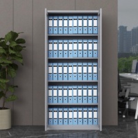 Armario de Oficina Comercial de Acero con Puertas de Vidrio, Archivadores Metálicos Grandes, Estructura KD, Gabinete de Almacenamiento de Hierro para Escuela