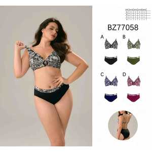 Costume da bagno due pezzi taglie forti con controllo pancia, modello conservativo, sexy, BZ77058, colori assortiti, taglie 46/48 50/52 - Product Image 1