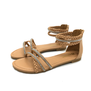 Sweet Classy Open Toe Rhinestone Slippers Dress Sandals Women for Outdoor <strong>Low</strong> <strong>Wedge</strong> - Product Image 5