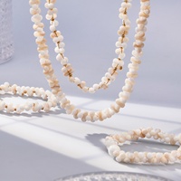 Conjunto de Joyería de Collar y Pulsera con Cuentas de Concha de Cauri en Acero Inoxidable, Estilo Bohemio de Playa para Vacaciones de Verano para Mujer