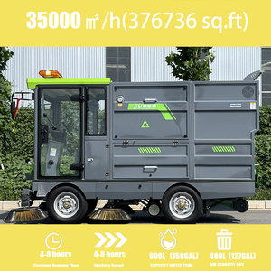 Máy chà sàn công nghiệp điện đa chổi, máy quét đường, pin Lithium 60V 240Ah hiệu suất cao, 2 thùng rác - Product Image 2