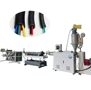 China Supplier Single wall double wall HDPE PP PA EVA PVC Plastic flexible Spiral corrugated pipe forming machine with cutter