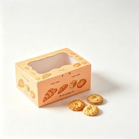 Scatola per Biscotti e Pane con Coperchio Ribaltabile, Impilabile e Pieghevole, con Finestra Trasparente, Ecologica, Rettangolare, per Alimenti