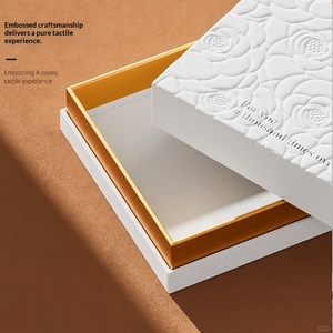 Boîtes cadeaux personnalisées en carton <span class=keywords><strong>blanc</strong></span> avec gaufrage hydraulique, impression nano UV et plastification pour emballage couvercle/habillage - Product Image 3