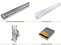 Porte de garage automatique en aluminium à enroulement, robuste, avec rail de guidage, télécommande, résistance au vent classe 8-12, anti-ouragan