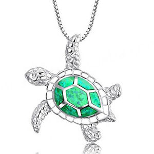 Vente en gros de pendentifs en argent sterling 925 plaqué or avec opale en forme de tortue - Design de mode hawaïen, bijoux unisexes - Product Image 1